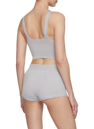 Back View - Click To Enlarge - SHLEEP - Merino Silk Seamless Knit Shorts Size S — Platinum Slate