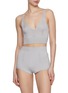 Front View - Click To Enlarge - SHLEEP - Small Merino Silk Seamless Knit Bralette — Platinum Slate