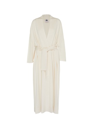 Main View - Click To Enlarge - SHLEEP - Extra Small/Small Merino Silk Seamless Knit Dressing Gown — Ivory Tusk