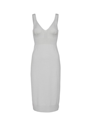 Main View - Click To Enlarge - SHLEEP - Merino Silk Seamless Knit Slip Dress Size S — Platinum Slate