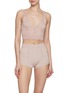 Front View - Click To Enlarge - SHLEEP - Merino Silk Seamless Knit Shorts Size M — Dusty Rose