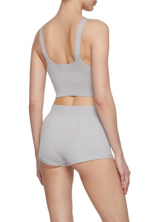 Back View - Click To Enlarge - SHLEEP - Merino Silk Seamless Knit Shorts Size M — Platinum Slate