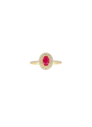 Main View - Click To Enlarge - LC COLLECTION JEWELLERY - Diamond Ruby 18K Gold Ring — Size US 7