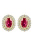 Main View - Click To Enlarge - LC COLLECTION JEWELLERY - Diamond Ruby 18K Gold Stud Earrings