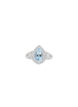 Main View - Click To Enlarge - LC COLLECTION JEWELLERY - Diamond Semi Precious Gem 14K White Gold Ring — Size US 7