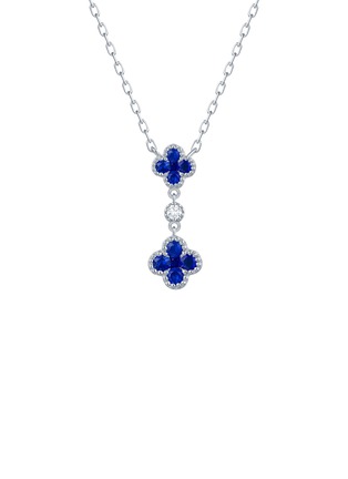 Main View - Click To Enlarge - LC COLLECTION JEWELLERY - Diamond Sapphire 18K White Gold Pendant Necklace