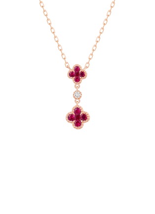 Main View - Click To Enlarge - LC COLLECTION JEWELLERY - Diamond Ruby 18K Rose Gold Pendant Necklace