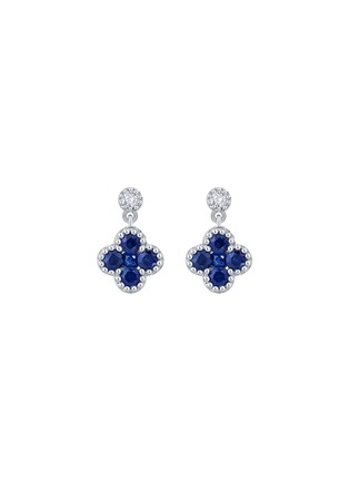 Main View - Click To Enlarge - LC COLLECTION JEWELLERY - Diamond Sapphire 18K Rose Gold Earrings