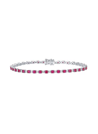 Main View - Click To Enlarge - LC COLLECTION JEWELLERY - Diamond Ruby 14K White Gold Bracelet — Size 7