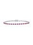 Main View - Click To Enlarge - LC COLLECTION JEWELLERY - Diamond Ruby 14K White Gold Bracelet — Size 7