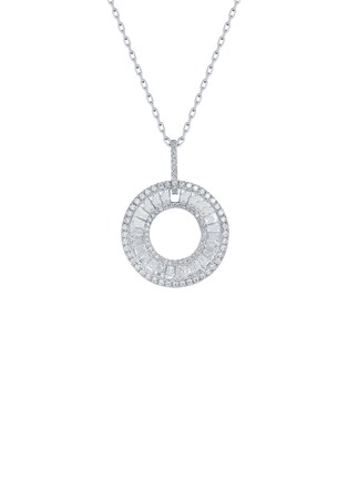 Main View - Click To Enlarge - LC COLLECTION JEWELLERY - Diamond 18K White Gold Circle Pendant Necklace