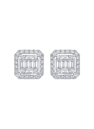 Main View - Click To Enlarge - LC COLLECTION JEWELLERY - Diamond 18K White Gold Stud Earrings