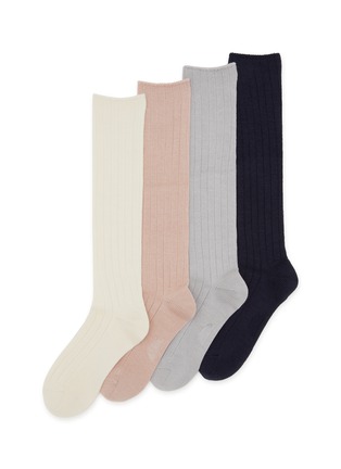 Main View - Click To Enlarge - SHLEEP - Merino Silk Seamless Knit Long Socks — Set of 4