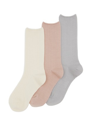 Main View - Click To Enlarge - SHLEEP - Merino Silk Seamless Knit Women's Short Socks — Set of 3