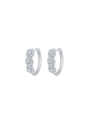 Main View - Click To Enlarge - LC COLLECTION JEWELLERY - Diamond 18K White Gold Hoop Earrings