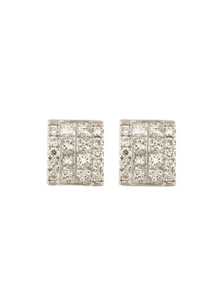 Main View - Click To Enlarge - LC COLLECTION JEWELLERY - Diamond 18K White Gold Stud Earrings