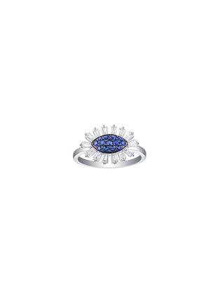 Main View - Click To Enlarge - LC COLLECTION JEWELLERY - Diamond Sapphire 18K White Gold Ring — Size US 6.5