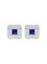 Main View - Click To Enlarge - LC COLLECTION JEWELLERY - Diamond Sapphire 18K White Gold Stud Earrings