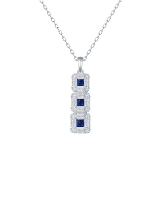 Main View - Click To Enlarge - LC COLLECTION JEWELLERY - Diamond Sapphire 18K White Gold Pendant Necklace