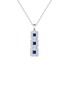 Main View - Click To Enlarge - LC COLLECTION JEWELLERY - Diamond Sapphire 18K White Gold Pendant Necklace