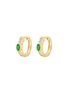 Main View - Click To Enlarge - LC COLLECTION JEWELLERY - Diamond Emerald 18K Gold Hoop Earrings