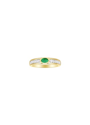 Main View - Click To Enlarge - LC COLLECTION JEWELLERY - Diamond Emerald 18K Gold Ring — Size US 7