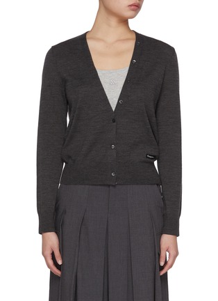 Main View - Click To Enlarge - MO&CO. - V-Neck Cropped Wool Cardigan