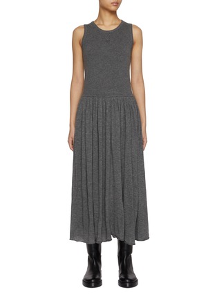 Main View - Click To Enlarge - MO&CO. - Sleeveless Knitted Wool Blend Midi Dress