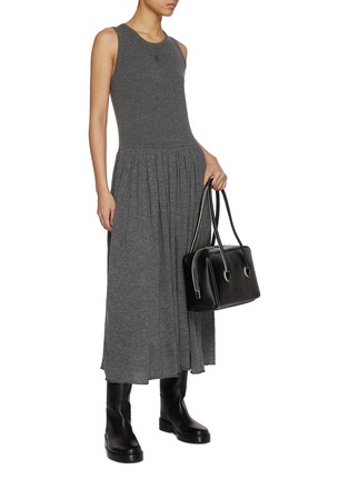 Figure View - Click To Enlarge - MO&CO. - Sleeveless Knitted Wool Blend Midi Dress