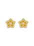 Main View - Click To Enlarge - LC COLLECTION JEWELLERY - Diamond Natural Yellow Diamond 18K Gold Floral Stud Earrings