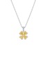 Main View - Click To Enlarge - LC COLLECTION JEWELLERY - Diamond Natural Yellow Diamond 18K Gold Clover Pendant Necklace