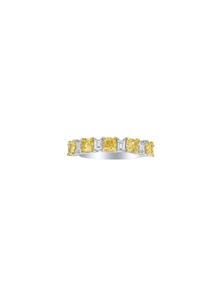 Main View - Click To Enlarge - LC COLLECTION JEWELLERY - Diamond Natural Yellow Diamond 18K White Gold Ring — Size US 7