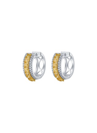 Main View - Click To Enlarge - LC COLLECTION JEWELLERY - Diamond Natural Yellow Diamond 18K Gold Hoop Earrings