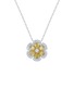 Main View - Click To Enlarge - LC COLLECTION JEWELLERY - Diamond Natural Yellow Diamond 18K Gold Floral Pendant Necklace