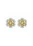 Main View - Click To Enlarge - LC COLLECTION JEWELLERY - Diamond Natural Yellow Diamond 18K Gold Floral Stud Earrings