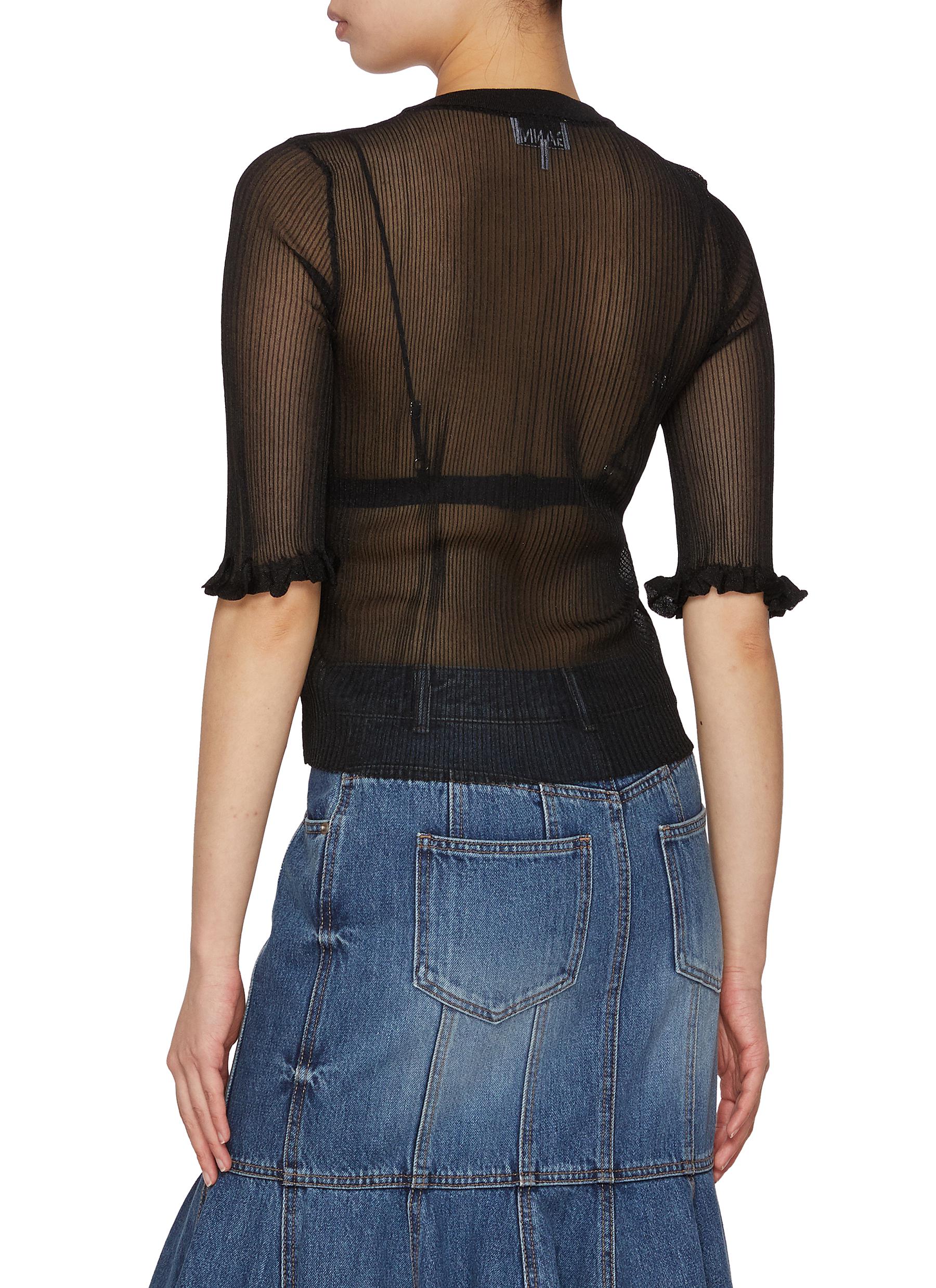 Sheer Jacquard Top - Thumbnail 3