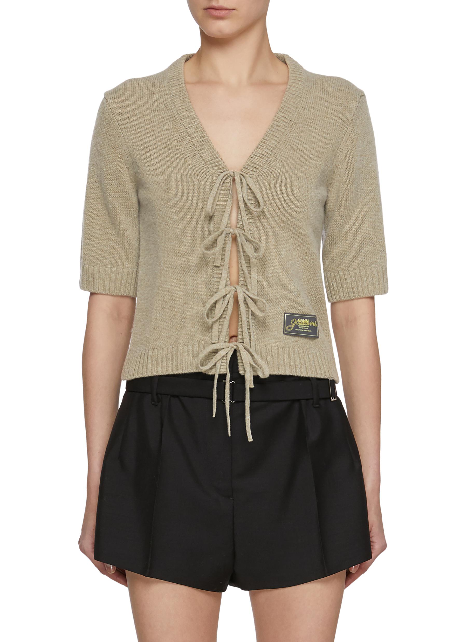 GANNI | Future Wool Bow Front Cardigan | Women | Lane Crawford