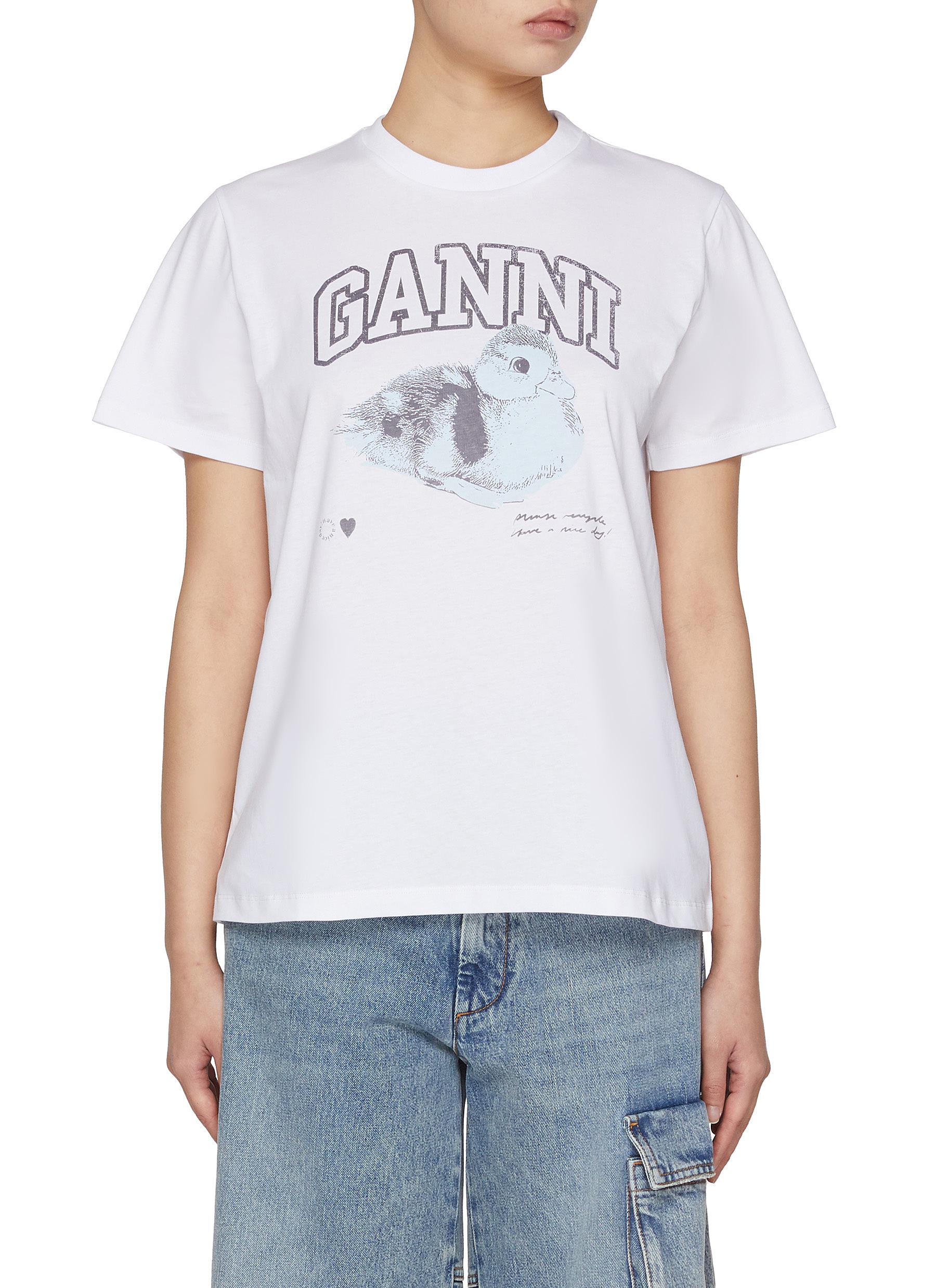 Bright White White Basic Jersey Duckie Relaxed T-shirt | GANNI