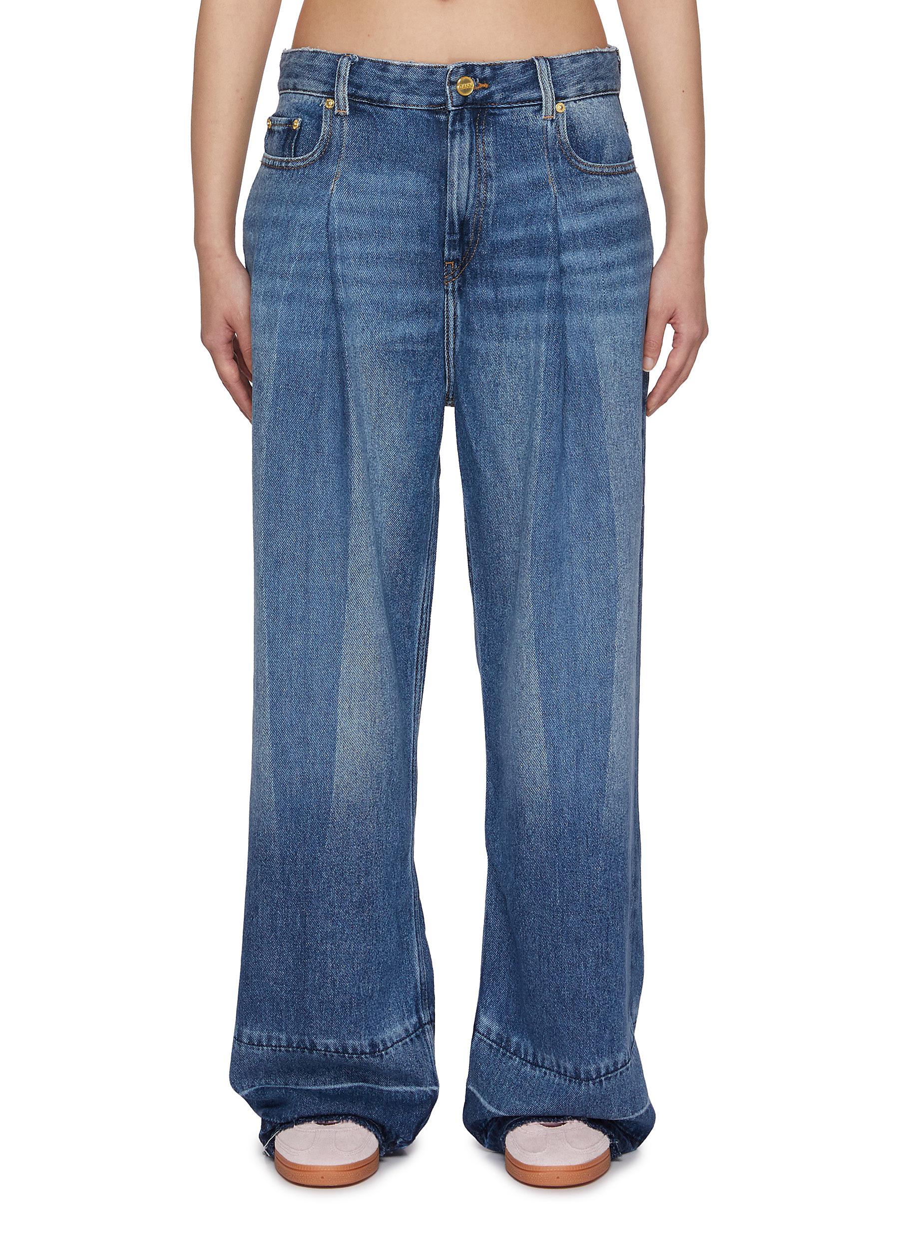 【関税&送料込】Ganni Ganni Jeans Ganni Cutline Denim Swigy - Mid Blue Stone – Sloane Boutique