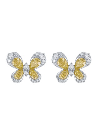 Main View - Click To Enlarge - LC COLLECTION JEWELLERY - Diamond 18K White Gold Butterfly Stud Earrings