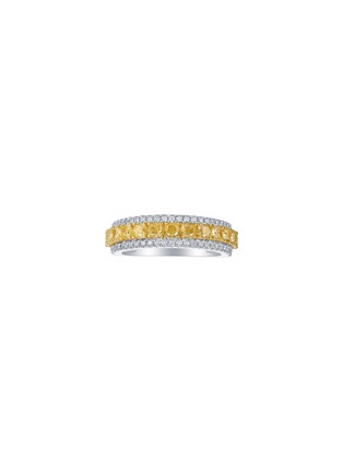 Main View - Click To Enlarge - LC COLLECTION JEWELLERY - Diamond 18K White Yellow Gold Ring — US 7