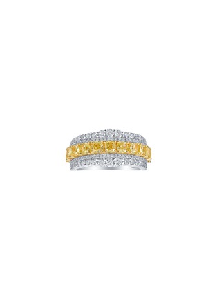 Main View - Click To Enlarge - LC COLLECTION JEWELLERY - Diamond 18K White Yellow Gold Ring — US 7