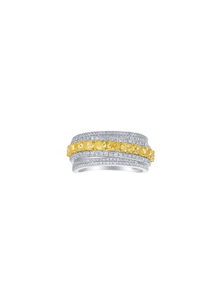 Main View - Click To Enlarge - LC COLLECTION JEWELLERY - Diamond 18K White Yellow Gold Ring — US 7