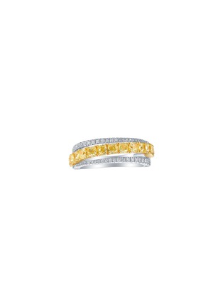 Main View - Click To Enlarge - LC COLLECTION JEWELLERY - Diamond 18K White Yellow Gold Ring — US 7