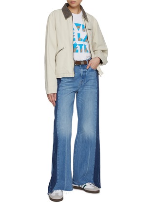 Figure View - Click To Enlarge - MOTHER - The Tux Sidestepper Sneak Frayed Hem Flared Leg Jeans