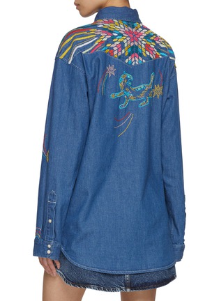 Back View - Click To Enlarge - MOTHER - The Exes and Oh's Embroidery Denim Shirt