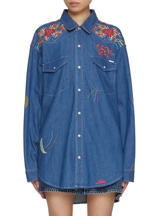 Main View - Click To Enlarge - MOTHER - The Exes and Oh's Embroidery Denim Shirt