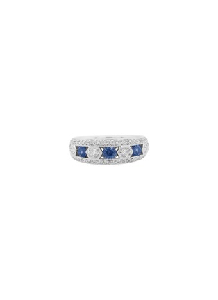 Main View - Click To Enlarge - LC COLLECTION JEWELLERY - 18K White Gold Diamond Sapphire Ring — Size US 7