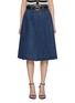 Main View - Click To Enlarge - SELF-PORTRAIT - Pleated Denim Midi Skirt