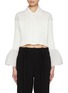 Main View - Click To Enlarge - CFCL - Fluted Sleeve Cropped Shirt Cardigan